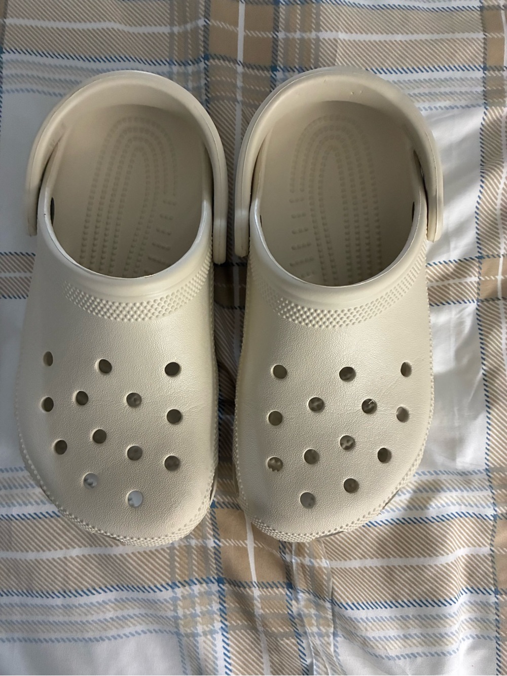 CROCS Kids Cream Slip-On Clogs with Heel Strap